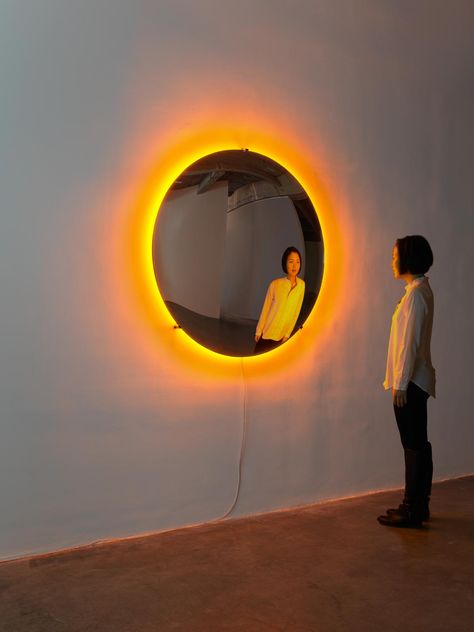 Midnight sun • Artwork • Studio Olafur Eliasson Studio Mcgee Paint Colors, Hipster Cafe, Sun Artwork, Studio Olafur Eliasson, Olafur Eliasson, Kitchen Wall Lights, 3d Studio, Convex Mirror, Midnight Sun