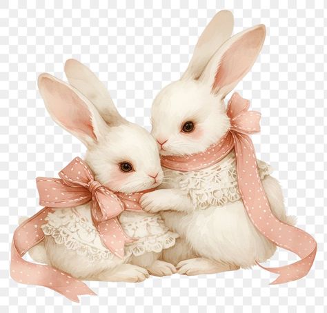 Everskies Items, Cute Frame Png, Illustrated Bunny, Bunny Coquette, Adorable Rabbits, Pink Scrapbook, Bunny Vintage, Rabbit Png, Bunny Images