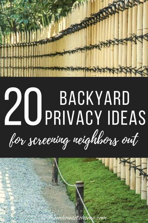 I love these backyard privacy ideas. Great ideas for pergolas, trellises, and privacy screens that will help to keep the neighbors from seeing into your yard. #fromhousetohome #gardenprivacy  #gardendesign #gardenstructures Back Yard Privacy, Backyard Privacy Ideas, Yard Privacy, Garden Screens, Privacy Ideas, Yard Deck, Privacy Fence Designs, Privacy Landscaping, Diy Trellis