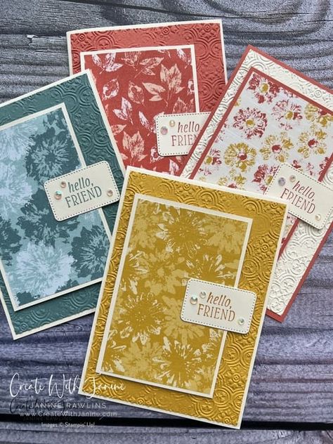 Inked Botanicals Stampin Up Cards, Stampin Up Inked Botanicals Dsp Cards, Inked Botanicals Dsp, Stampin Up Easy Swap Cards, Card Making Ideas Easy, Cards Easy, Buffet Ideas, Stamping Projects, Dsp Cards