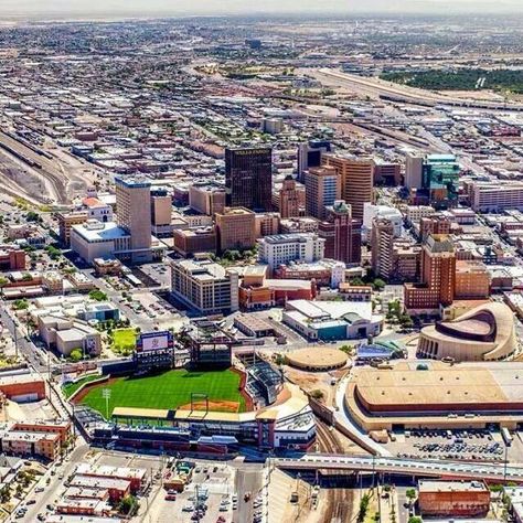 El Paso Texas...our downtown shines with our new baseball stadium, home of The Chihuahuas, the AAA team for the San Diego Padres.  Go Dogs!!! Roadtrip America, Only In Texas, Texas Panhandle, Visit Texas, Texas Places, Amarillo Texas, Texas Towns, Tall Buildings, Amarillo Tx