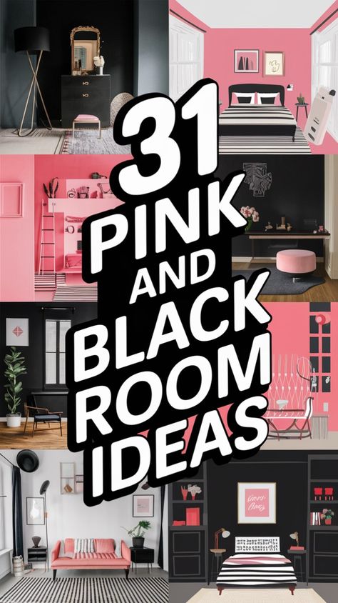 Want to create a stunning pink and black aesthetic in your home? Check out these 31 room ideas that mix edgy black with soft pink for the perfect balance of elegance and drama! Pink And Black Room Ideas, Pink And Black Room, Black Room Ideas, Black Room, Glam Look, Glam Looks, Pink And Black, Black Aesthetic, Soft Pink