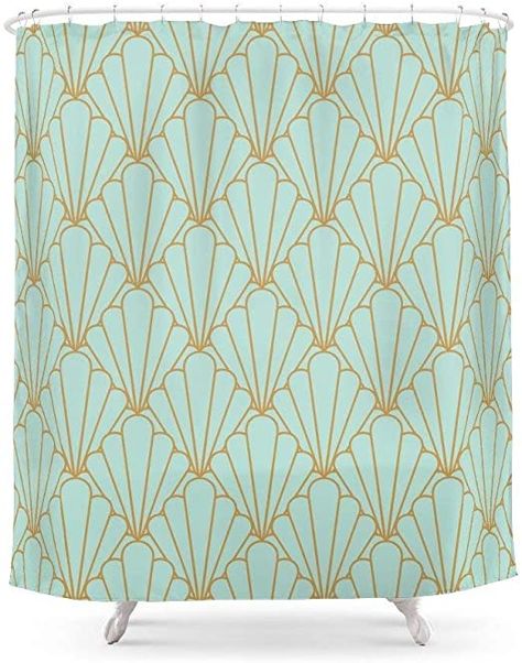 qhtqtt Shower Curtain Art Deco Series Mint Green Mat Polyester Fabric Bathroom Home Decoration Waterproof Print Shower Curtains 180x180cm A : Amazon.co.uk: Home & Kitchen Mint Green Shower Curtain, Rich Bathroom, Luxury Shower Curtain, Bathroom Redecorating, Gold Shower Curtain, Shower Curtain Art, Childrens Bathroom, Green Shower Curtains, Green Mat