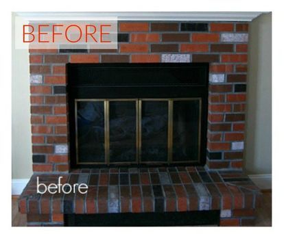 s 10 gorgeous ways to transform a brick fireplace without replacing it, concrete masonry, fireplaces mantels, The problem The brick is tri colored Fireplace Door, Fireplace Update, Garden Diy Ideas, Masonry Fireplace, Wooden Fireplace, Fireplace Doors, Paint Fireplace, Old Fireplace, Paint Brass