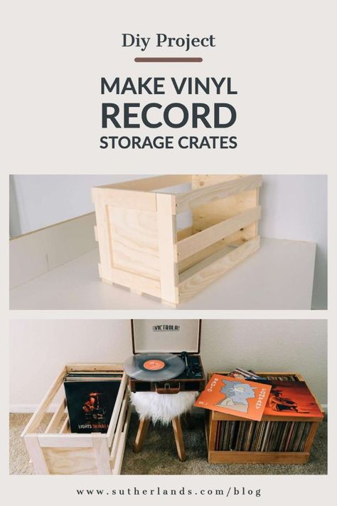 Record Crate Diy, Crate Vinyl Storage, Cheap Record Storage, Diy Vinyl Record Storage Plans, Diy Vinyl Storage Record, Diy Vinyl Storage Rack, Diy Vinyl Storage, Vinyl Record Box, Vinyl Record Storage Diy