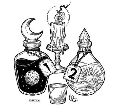 Poison Bottle Illustration, Barbed Wire Tattoos, Pick Your Poison, Potion Bottles, Autumn Illustration, Line Art Tattoos, Lotus Tattoo, Ink Illustrations, Which One Are You