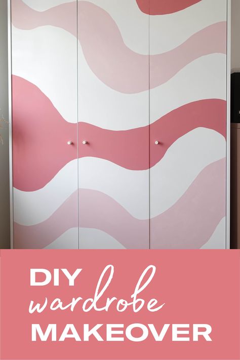 Watch this step-by-step tutorial on how to give a new life to your old Ikea wardrobe! Diy Old Wardrobe Makeover, Painting A Wardrobe, Painting Wardrobes Ideas, Diy Wardrobe Closet With Doors, Aesthetic Almirah, Almirah Painting Ideas Diy, Almirah Decoration Ideas Diy, Ikea Wardrobe Makeover, Diy Cupboard Makeover