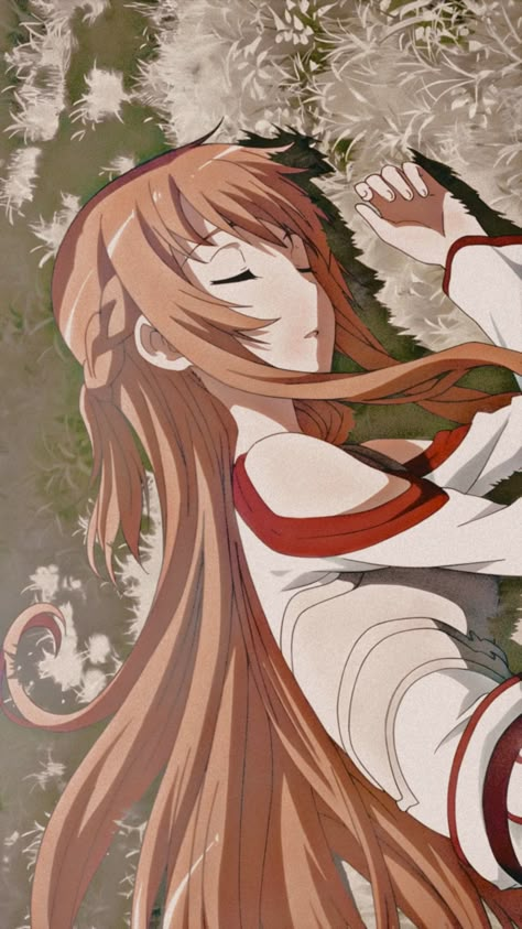 Asuna Pfp Aesthetic, Asuna Wallpaper Aesthetic, Sao Wallpapers Aesthetic, Asuna Aesthetic, Sao Wallpapers, Asuna Wallpaper, Orange Pfp, Sao Asuna, Kirito Sao