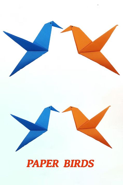 Watch this video to learn how to make an origami bird easy step by step. DIY Paper bird origami folding is so easy, just follow the instructions. #DIY #Bird #Easy How To Make Origami Bird, Origami Bird Easy Step By Step, How To Make A Paper Bird, Origami Tutorial Easy Step By Step, Diy Paper Bird, Paper Birds Diy, Origami Bird Easy, Bird Origami, Birds For Kids