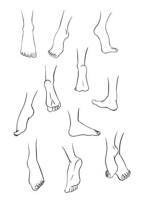 foot poses for fashion illustration Fashion Figure Feet Drawing, How To Draw Feet On A Person, How To Draw Feet From Behind, Foot Refrence Art Reference, Foot Drawing Step By Step, Leg Movement Sketch, Feet Reference Drawing Step By Step, Feet Reference Drawing Squat, Leg Poses Drawing