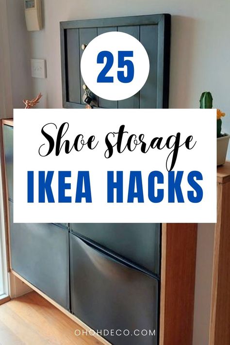 Are you tired of tripping over shoes and stumbling around your home in search of matching pairs? Say goodbye to clutter once and for all with this genius Ikea shoes storage hack – the ultimate solution for a tidy and organized home Shoe Storage Racks, Shoe Storage Drawers Diy, Shoe Storage Entry Hall, Ikea Hacks Shoes Storage, Shoe Storage Hallway Ideas, Kitchen Shoe Storage Ideas, Repurposed Furniture Shoe Storage, Stair Organization Baskets, Coat And Shoes Storage Hallway