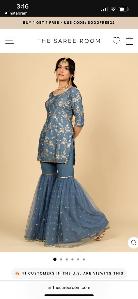 Punjabi Suit 2023, Blue Punjabi Suit, Blue Gharara, Blue Sharara Suit, Sharara Suit Designs, Gharara Designs, Bengali Culture, Gharara Suits, Sharara Designs