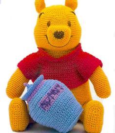 Crochet Winnie the Pooh -free crochet pattern | Free knitting patterns Disney Crochet Patterns, Aran Knitting, Crochet Toys Free Patterns, Crochet Baby Gifts, Knitted Toys Free Patterns, Crochet Toys Free, Crochet Teddy Bear Pattern, Crochet Disney, Crochet Baby Toys