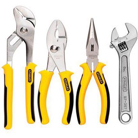 Stanley 4-Piece Plier and Adjustable Wrench Set, 84-558, Multicolor Man Cakes, Cabinets Garage, Stanley Tools, Storage Rooms, Free Stuff By Mail, Tool Organizers, Adjustable Wrench, Medicine Cabinets, Well Pump