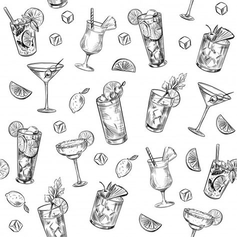 Drinks Background Design, Drink Background Wallpapers, Drinks Graphic Design, Drinks Background Wallpapers, Cocktail Glass Tattoo, Alcohol Wallpaper, Bar Graphic Design, Cocktail Background, Cocktail Wallpaper