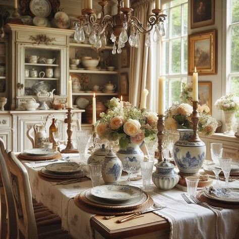 French Country Dining Room French Country Dining Room Chandelier, Antique Farmhouse Dining Room, Colonial Dining Room Ideas, French Country Dining Room Ideas, Country Dining Room Ideas, French Provincial Dining Room, French Dining Room, French Country Dining Room Decor, Dining Room Decor Traditional