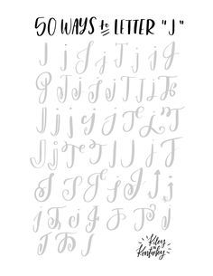 50 Ways to Letter "J" Brush Letters, Pretty Writing, Writing Fonts, Alfabet Letters, Hand Lettering Fonts, Hand Lettering Alphabet, The Font, Creative Lettering, Lettering Styles