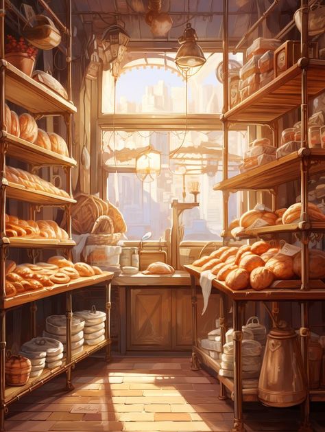 Anime Food Wallpaper aesthetic HD for phone, Edit by myself, please credit if using (thanks) (wallpaper) . . . #pinterestanime #anime #pinterest #wallpapers #aesthetic Medieval Bakery Concept Art, Cafe Aesthetic Digital Art, Tea Shop Aesthetic Anime, Fantasy Coffee Shop Art, Anime Food Wallpaper, Bakery Digital Art, Food Wallpaper Aesthetic, Drawing Tablets, Anime Pinterest