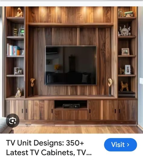 Tv Stand Modern Design, Tv Cabinet Design, Wall Tv Unit Design, Wood Tv Cabinet, Wood Tv, Tv Wall Design, Tv Unit Design, Media Wall, Living Room Decor Modern