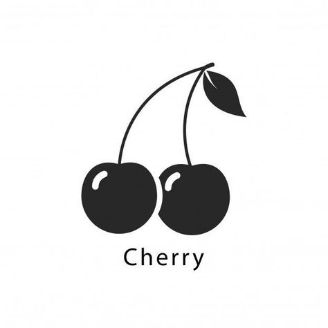 Atrapasueños Tattoo, Cherry Drawing, Cherry Logo, Minimalist Tattoo Ideas, Cherry Tattoos, Pieces Tattoo, Flower Icons, Sticker Bomb, Sunflower Tattoo Design