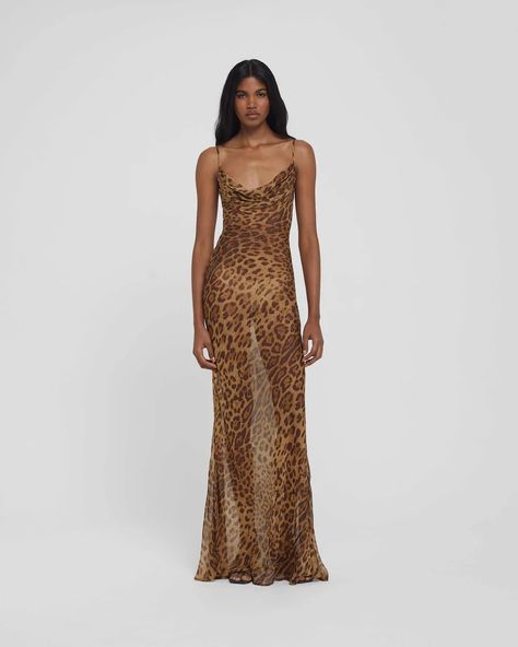 Semi sheer leopard silk cowl neck maxi dress - 'Valentina' Dress Valentina Dress, Cowl Neck Maxi Dress, Rat And Boa, Cheetah Dress, Multi Dress, Leopard Dress, Unisex Dress, Wow Factor, Summer Nights