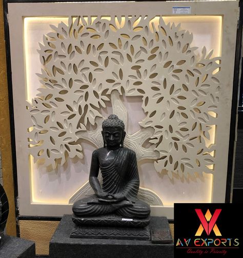 Sand Stone Wall Design, Cnc Buddha Design, Peepal Tree, Temple Ideas, Tv Cabinet Design Modern, Topographic Map Art, Buddha Wall Decor, 3d Murals, Buddha Home Decor