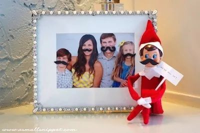 Christmas Pranks, Elf On A Shelf, Elf Magic, Xmas Elf, Elf Antics, Elf Fun, Cowboy Christmas, Moustaches, Elf On The Shelf Ideas