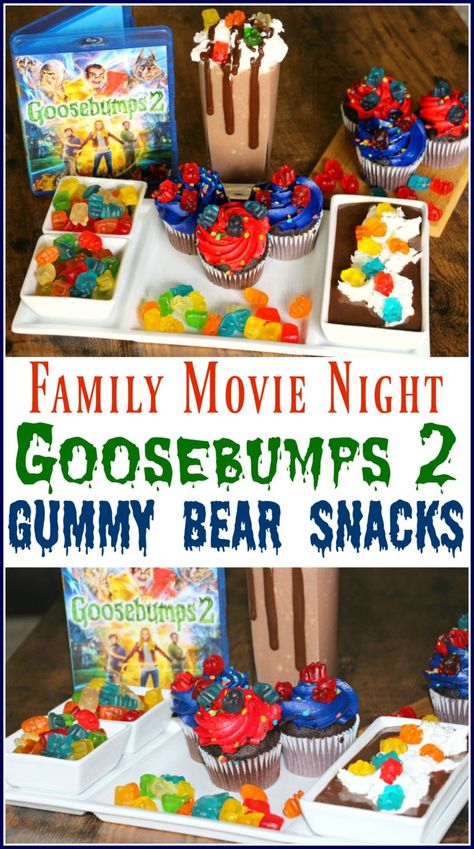 Goosebumps Birthday, Movie Night Activities, Bear Snacks, Goosebumps Movie, Goosebumps Party, Goosebumps 2, Movie Food, Movie Night For Kids, Movie Night Food