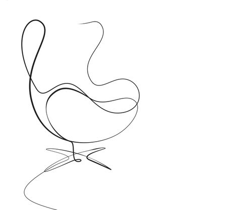 iconic chairs drawn using a single line in illustrations by loooop studio Chairs Logo, Furniture Sketch, Furniture Design Sketches, Decor Logo, Chair Designs, Cute Furniture, Iconic Chairs, Interior Design Presentation, Ball Chair