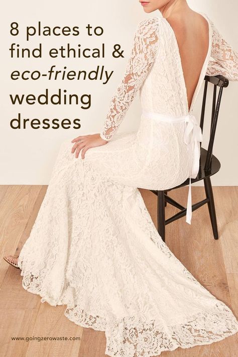 8 Zero waste, eco friendly, ethical wedding dresses from www.goingzerowaste.com #ethical #ecofriendly #zerowaste #weddingdresses #zerowastewedding #ecofriendlywedding #sustainableweddings Low Waste Wedding, Zero Waste Party, Wedding Eco Friendly, Zero Waste Wedding, Sustainable Wedding Ideas, Ethical Wedding Dress, Sustainable Wedding Dress, Diy Zero Waste, Eco Friendly Dress