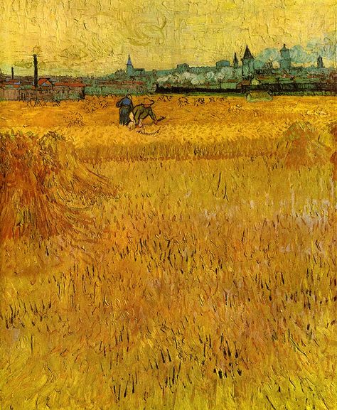 Gogh, Vincent van (Dutch, 1853-1890) - Arles, view from the wheatflelds - 1888 Van Gogh Drawings, Artist Van Gogh, Master Artists, Istoria Artei, Vincent Van Gogh Art, Vincent Van Gogh Paintings, Georges Seurat, Arte Van Gogh, Van Gogh Museum