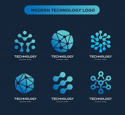 Collection of technology logo templates | Premium Vector #Freepik #vector #logo #technology #template #company Technology Company Logo, It Company Logo, Texas Tech Logo, Minimalist Logo Branding, Technology Template, Logo Technology, Library Logo, It Technology, Logo Online Shop