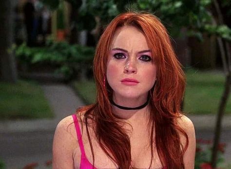 Cady Heron, Lindsay Lohan, Mean Girls, Red Hair, Choker, For Women, Red, Hair, Pink