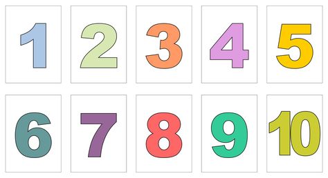 Large Printable Number Cards 1-10 Number Chart 1-10, Large Printable Numbers, Small Alphabet Letters, Free Printable Numbers, Number Flashcards, Number Chart, Abc Flashcards, 10 Number, Abc Printables