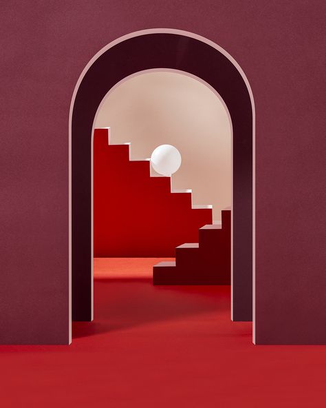 "Hide & Seek" - Paper craft architecture photography on Behance Craft Architecture, Red Room, Still Life Photographers, Natural Light Photography, Minimalist Architecture, Space Architecture, Foto Art, Room Colors, Light Photography