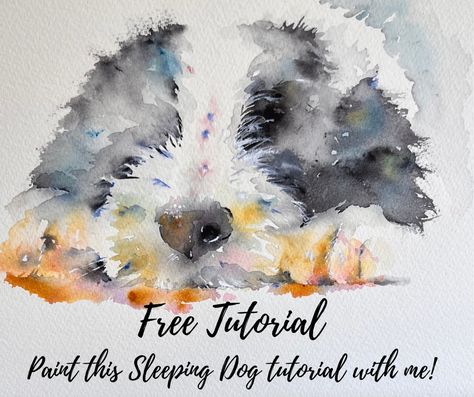 Jean Haines Watercolours Jean Haines Watercolor Tutorial, Jean Haines Watercolor, Jean Haines, Watercolor Paintings For Beginners, Adorable Puppy, Watercolor Dog, Sleeping Dogs, Watercolour Tutorials, All Craft