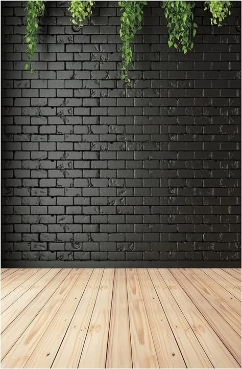 Amazon.com : DHXXSC 5X7FT Clean Black Brick Wall Photography Backdrop Wood Floor Green Portrait Photography Props Black Brick Wood Floor Background DH-94 : Electronics Brick Wall Background Photography, Photography Room Ideas, Job Background, Podcast Wall, Podcast Studio Ideas, Wood Floor Background, Salon Interior Ideas, Cafe Interior Ideas, Brick Wall Photography