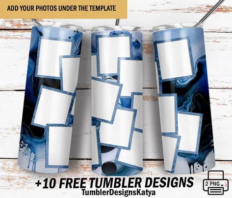 Image tumbler template with 12 photo frames Picture tumbler wrap blue and black Family 20 Oz tumbler Png file for sublimation designs Photo Bleu, Photo U, Black Family, Tumbler Template, Free Tumbler, Black Families, Photo Picture Frames, Tumbler Design, Photo Template