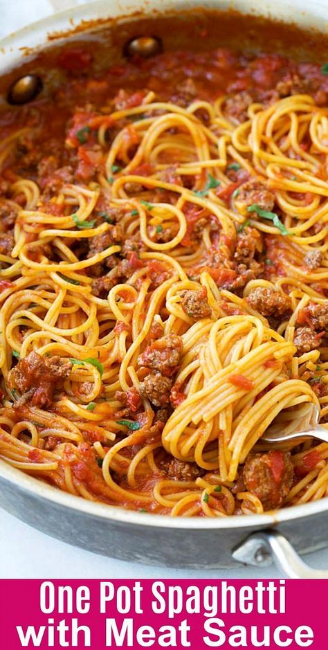 Whip up a delicious and comforting meal with this easy one-pot spaghetti and meat sauce recipe from Rasa Malaysia. Perfect for busy weeknights, this dish combines tender spaghetti with a rich, savory meat sauce, all cooked in a single pot for minimal cleanup. Enjoy a hearty, home-cooked dinner that the whole family will love, with flavors that taste like you've been simmering all day.