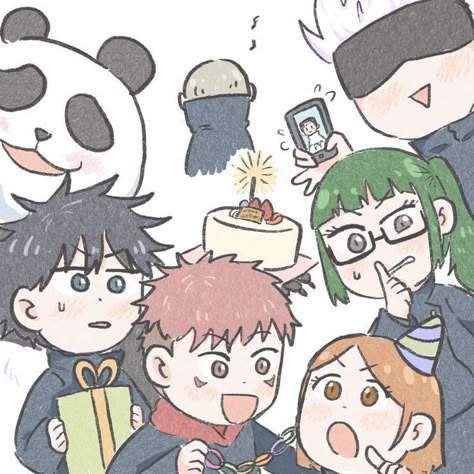 Manga Happy Birthday, Anime Birthday Wallpaper, Jujutsu Kaisen Happy Birthday, Chibi Birthday Art, Jjk Birthday Cards, Anime Happy Birthday To You, Anime Birthday Icon, Jjk Gift Ideas, Birthday Icons Aesthetic