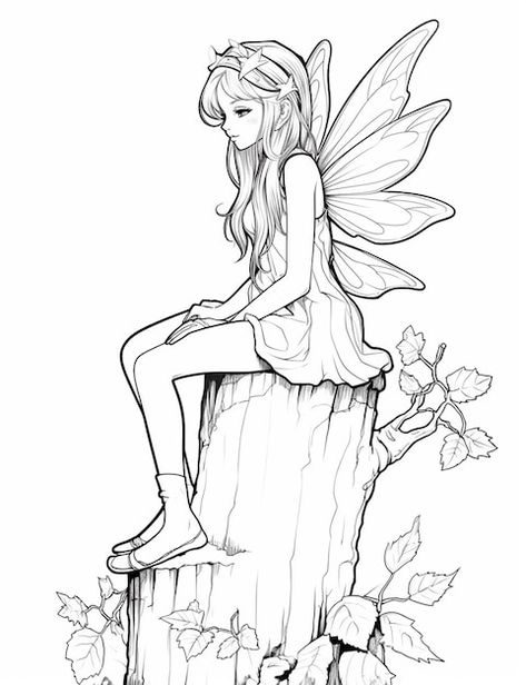 Simple Fairy Drawing Sketches, Faries Drawings Sketches, Fairy Garden Illustration, Fairy Sitting On Mushroom, Drawing Of A Fairy, Aesthetic Border, Fairy Sketch, Fairy Drawing, Ballet Drawings