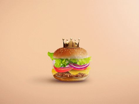 "Burger King" by Mantas Bačiuška. Amazing Food Photography, Food Web Design, Vegan Fast Food, Food Graphic Design, Fast Food Chains, Food Ads, Food Poster, Food Industry, Burger King