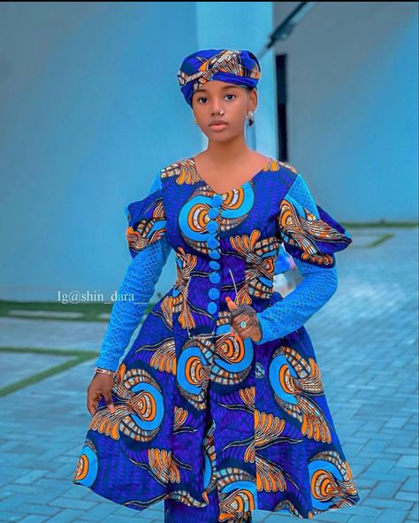 Arewa Hausa Styles, Hausa Ankara Styles, Ankara Dress Designs, Ankara Dress Styles, African Dresses For Kids, Ankara Skirt, African Inspired Clothing, African Fashion Ankara