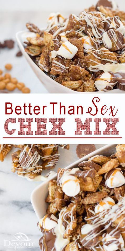 Chex Recipes, Chex Mix Recipe, Puppy Chow Recipes, Chex Mix Recipes, Cereal Treats, Dessert Aux Fruits, Snack Mix Recipes, Chocolate Peanut Butter Cups, Snack Treat