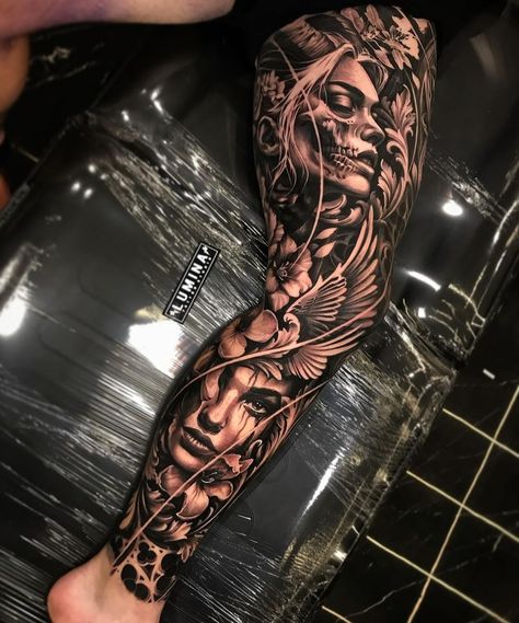 Woman’s Tattoo Leg Sleeve, Leg Full Tattoo, Sleeve Tattoos Leg, Men’s Tattoo Ideas Leg, Dragon Tattoo Full Sleeve, Mens Leg Sleeve Tattoo, Japanese Leg Sleeve, Leg Sleeve Tattoo Male, Full Leg Tattoo