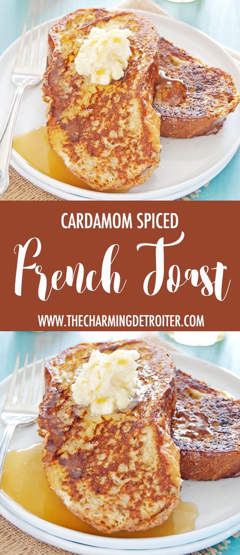 This cardamom spiced French toast is such a winner! It features a spice blend of cinnamon, cardamom, and nutmeg, and is topped with cardamom honey butter. Cardamom Recipe, Toast Avocado, Avocado Toast Recipe, French Toast Recipe, Honey Butter, Toast Recipes, Clean Eating Snacks, Nutrition Recipes, Brunch Recipes