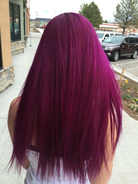 Midnight Magenta Hair Color, Dark Purple Pink Hair, Berry Hair Color, Berry Pink Hair, Pinkish Purple Hair, Magenta Red Hair, Raspberry Hair Color, Magenta Hair Colors, Dark Pink Hair