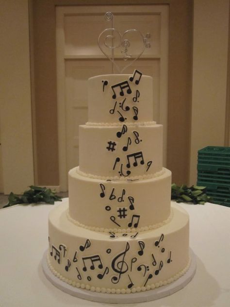 Music Wedding Cakes, Bolo Musical, Music Themed Cakes, Anna Cake, Music Cakes, Music Cake, Music Themed Wedding, Themes Ideas, Wedding Cake Photos