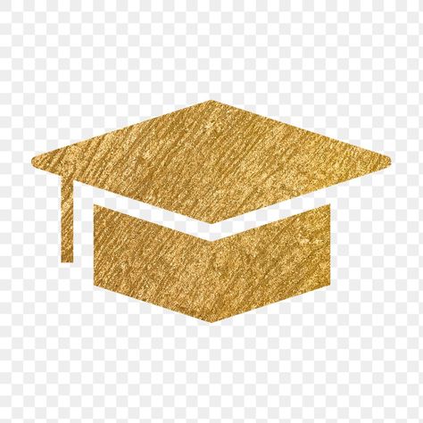 Gold Graduation Cap, Cap Png, Gold Illustration, Graduation Stickers, Education Icon, Graduation Hat, Gold Stickers, Gold Caps, Grad Pics