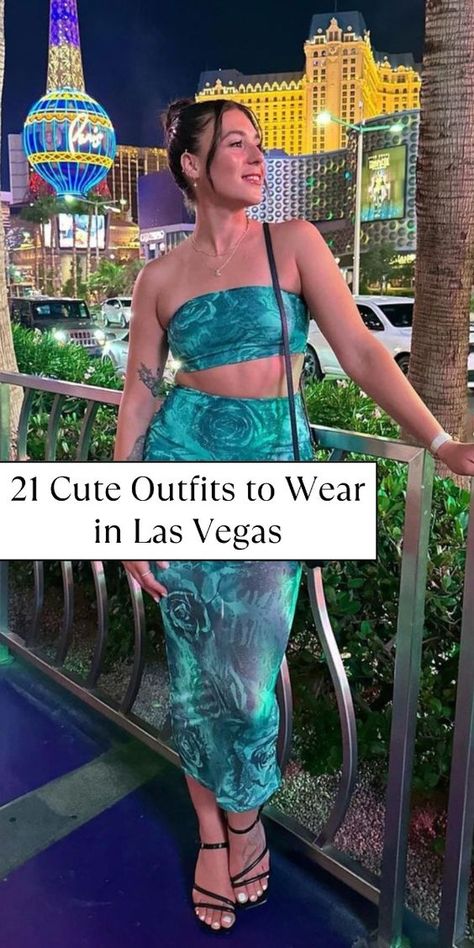 Look stylish for the club, pool parties and beyond with these 21 perfect Vegas outfit ideas for any occasion. Outfits To Wear To Las Vegas, Casual Vegas Day Outfit, Women Vegas Outfits, Last Vegas Outfit, Mid Size Vegas Outfit Ideas, Packing For Las Vegas Summer, Las Vegas Outfit Casual, Vegas Evening Outfit, Shein Vegas Outfits